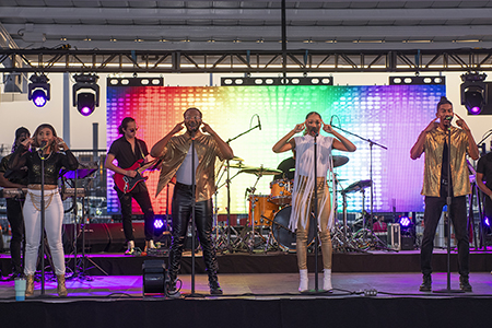 band performing