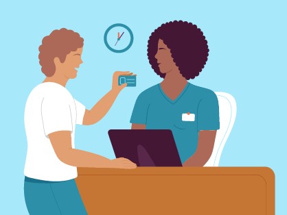 illustration of patient talking to nurse