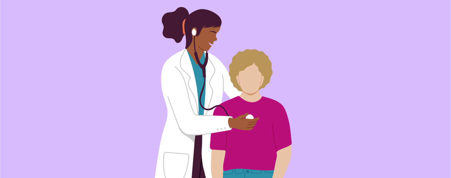 provider check up on patient illustration