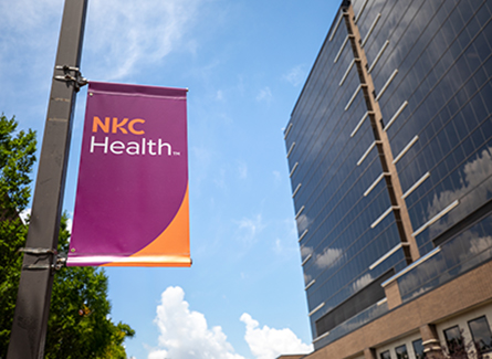 NKC Health banner outside of hospital building