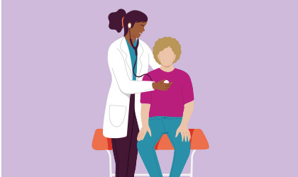 illustration of doctor with patient