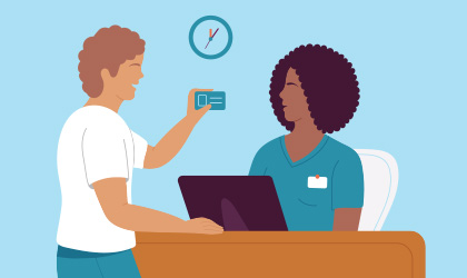 illustration of patient talking to nurse