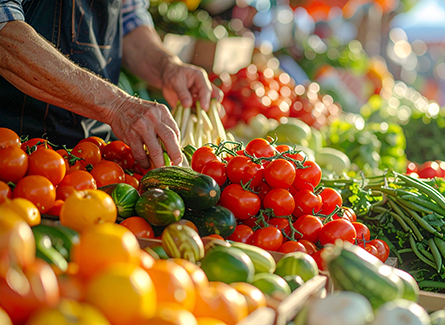 Farmers market produce