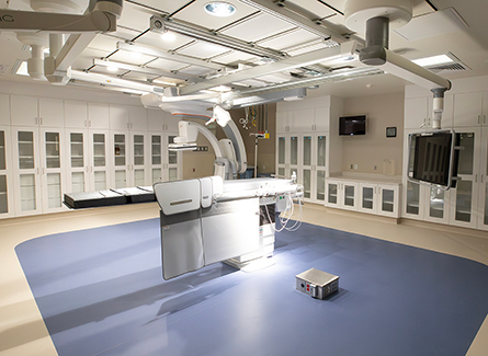 View of an empty interventional radiology room
