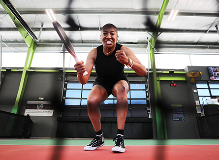 Gail Meriweather on pickleball court