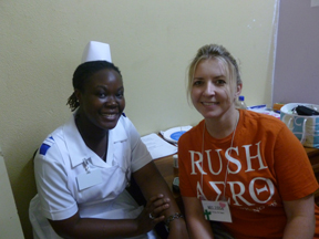 Certified Diabetes Educator, Melissa Zalonis provided diabetes training to a student nurse at the Ocho Rios clinic in Jamaica.